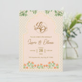 Waterverf Royal Wedding Uitnodigingskaart Kaart (Staand voorkant)