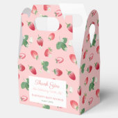 Waterverf Roze aardbei Baby shower Bedankdoosjes (Geopend)