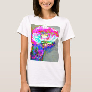 Waterverf roze abstract bloemschilderij t-shirt