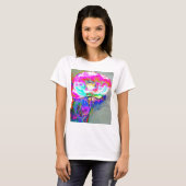 Waterverf roze abstract bloemschilderij t-shirt (Voorkant volledig)
