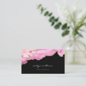 waterverf roze agar op zwart visitekaartje (Staand voorkant)