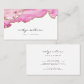 waterverf roze agate schoonheidssalon visitekaartje (Voorkant / Achterkant)