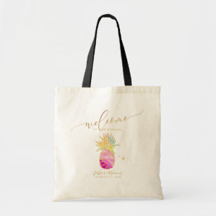 Waterverf Roze ananas Welkomstgeschenken Tote Bag