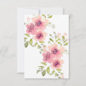 Waterverf Roze Anemone Floral Rehearsal Dinner Kaart (Achterkant)