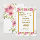 Waterverf Roze Anemone Floral Rehearsal Dinner Kaart (Voorkant / Achterkant)