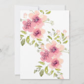 Waterverf Roze Anemone Floral Wedding RSVP-kaart Kaart (Achterkant)