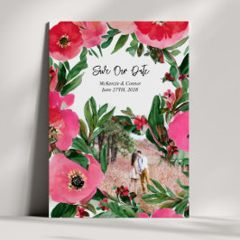 Waterverf Roze Anemone Weddenfoto Save The Date