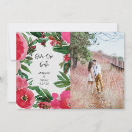 Waterverf Roze Anemone Weddenfoto Save The Date