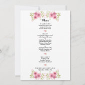 Waterverf Roze Anemone Weddenprogramma & Menu (Achterkant)