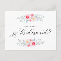 Waterverf roze anemonen zijn mijn JR Bridesmaid