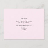 Waterverf roze anemonen zijn mijn JR Bridesmaid Uitnodiging Briefkaart (Achterkant)