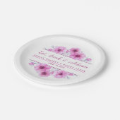 Waterverf roze anemonpapier bord (Gekanteld)