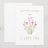 waterverf roze anjeremkaart kaart (Voorkant / Achterkant)