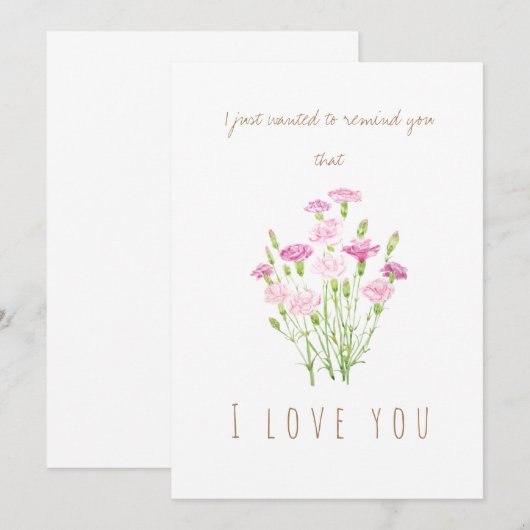 waterverf roze anjeremkaart kaart (Voorkant / Achterkant)