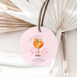 Waterverf Roze Aperol Spritz Bruidsdiner Bedankjes Labels
