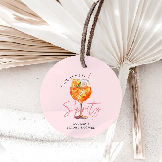 Waterverf Roze Aperol Spritz Bruidsfeestje Bedankjes Labels