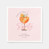 Waterverf Roze Aperol Spritz Bruidsfeestje Servet (Voorkant)