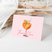 Waterverf Roze Aperol Spritz Bruiloftsfeest Bedankkaart