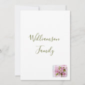 Waterverf Roze appel bloesems Bedankkaart (Achterkant)