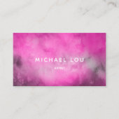 Waterverf Roze artistieke unieke Visitekaartje (Voorkant)