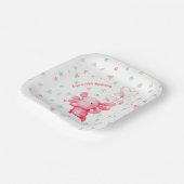 Waterverf Roze Axolotl Fun Kids Verjaardagsfeestje Papieren Bordje (Gebogen)