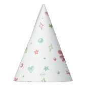 Waterverf Roze Axolotl Verjaardag Feesthoedjes (Links)