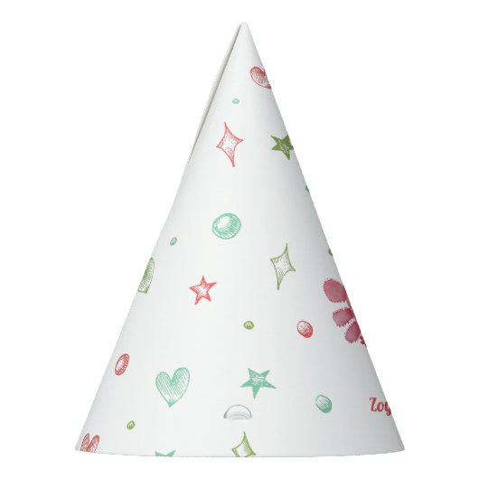 Waterverf Roze Axolotl Verjaardag Feesthoedjes (Links)