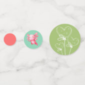 Waterverf Roze Axolotl Verjaardagsfeestje Confetti (Achterkanten)