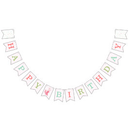 Waterverf Roze Axolotl Verjaardagsfeestje Vlaggetjes