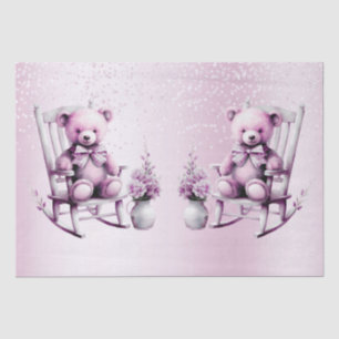 Waterverf Roze Baby Beer tissuepapier