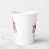 Waterverf Roze Baby Booties Baby shower Papieren Bekers (Rechts)