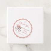  Waterverf Roze Baby Carriage Gepersonaliseerd Bedankjes Labels (In situ)