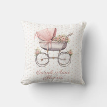 Waterverf Roze Baby Carriage Gepersonaliseerd
