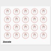  Waterverf Roze Baby Carriage Gepersonaliseerd Ronde Sticker (Vel)