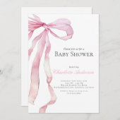 Waterverf Roze Baby Girl Douche Uitnodiging (Voorkant / Achterkant)