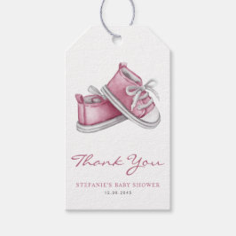 Waterverf Roze Baby Schoenen Baby Shower Bedankt Cadeaulabel