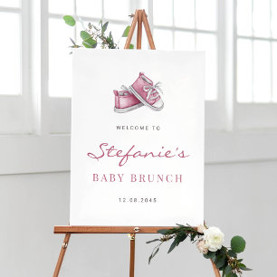 Waterverf Roze Baby Schoenen Het is een Meisje Bab Poster