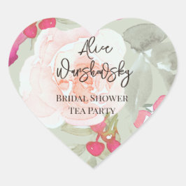  Waterverf Roze baby shower H Hart Sticker
