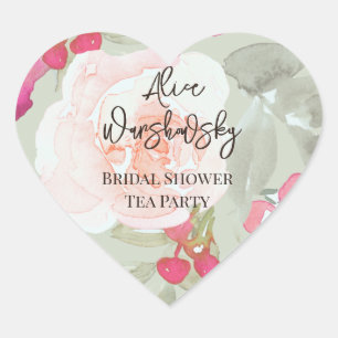 Waterverf Roze baby shower H Hart Sticker