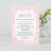 Waterverf Roze Baby shower + pak een boek Kaart (Staand voorkant)