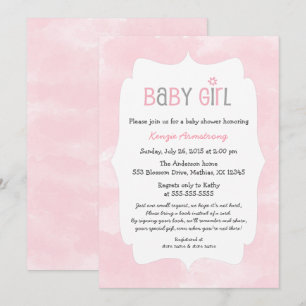 Waterverf Roze Baby shower + pak een boek Kaart