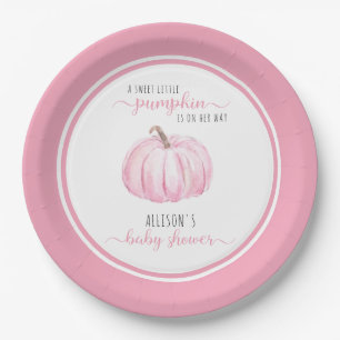 Waterverf roze Baby shower Papieren Bordje