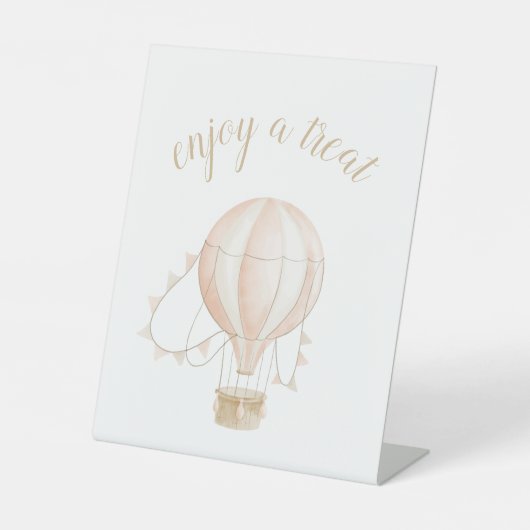 Waterverf Roze Baby shower Tabelteken behandelen Reclamebord Met Voetstuk (Voorkant)