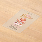 Waterverf Roze Babyshower Gingerbread Acryl Uitnodigingen (Laagn)