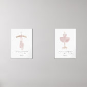 Waterverf roze ballerina kinder bijbel vers poster muurkunst sets (Voorkant)