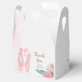 Waterverf roze ballerina schoenen bedankdoosjes (Geopend)