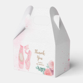 Waterverf roze ballerina schoenen bedankdoosjes