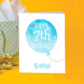 Waterverf Roze Ballon Kinder Happy Birthday Kaart