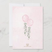 Waterverf roze ballonnen Baby shower tweelingmeisj Kaart (Achterkant)
