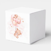 Waterverf roze ballonnen teddybeer Baby shower Bedankdoosjes (Achterkant)